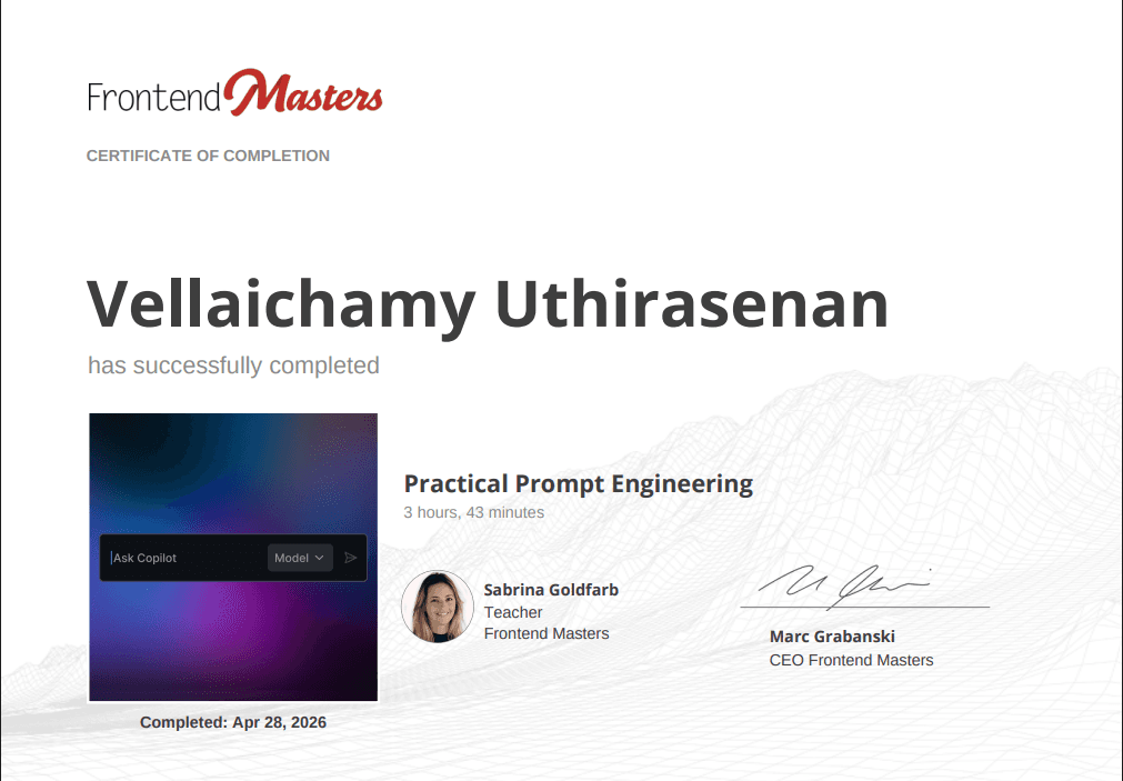 Prompt Engineering - Frontend Masters